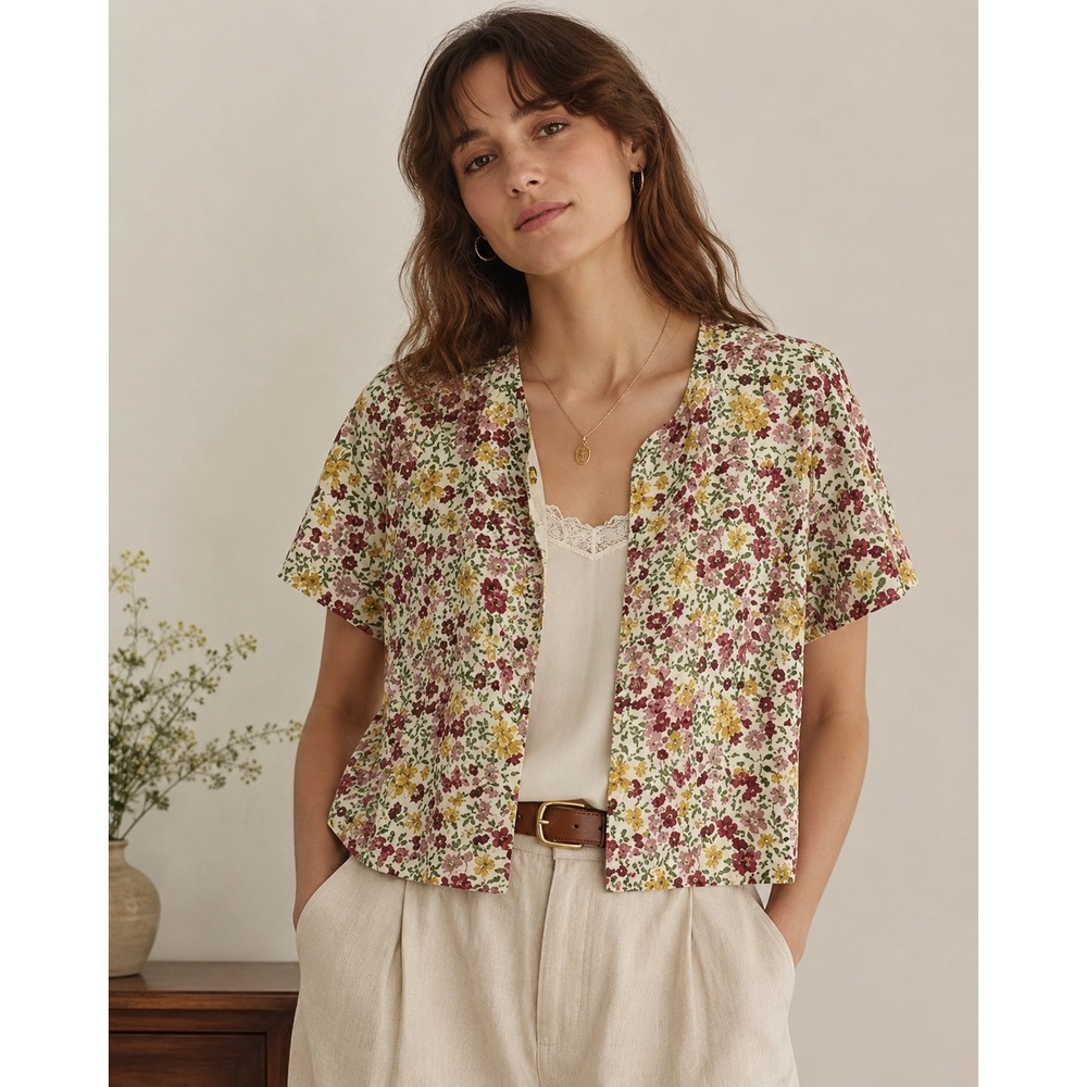 Reversible Cottagecore Floral Embroidered Crop Jacket Vintage